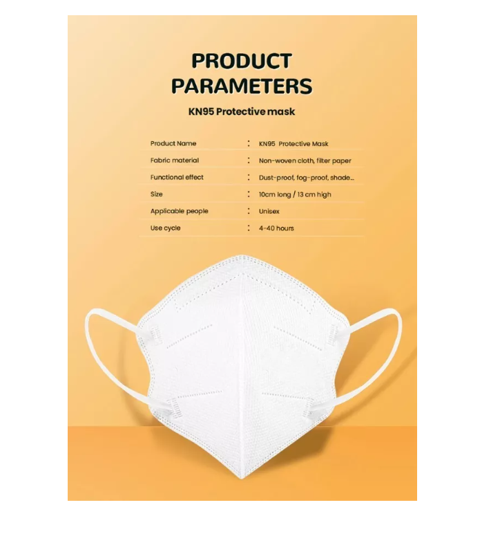 X100 Mascarillas Niño Kn95 5 Pliegues Antiviral Reutilizable-2
