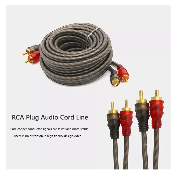 Cable Rca 5mt Estereofónico Trenzado Amplificador Calidad 2-1