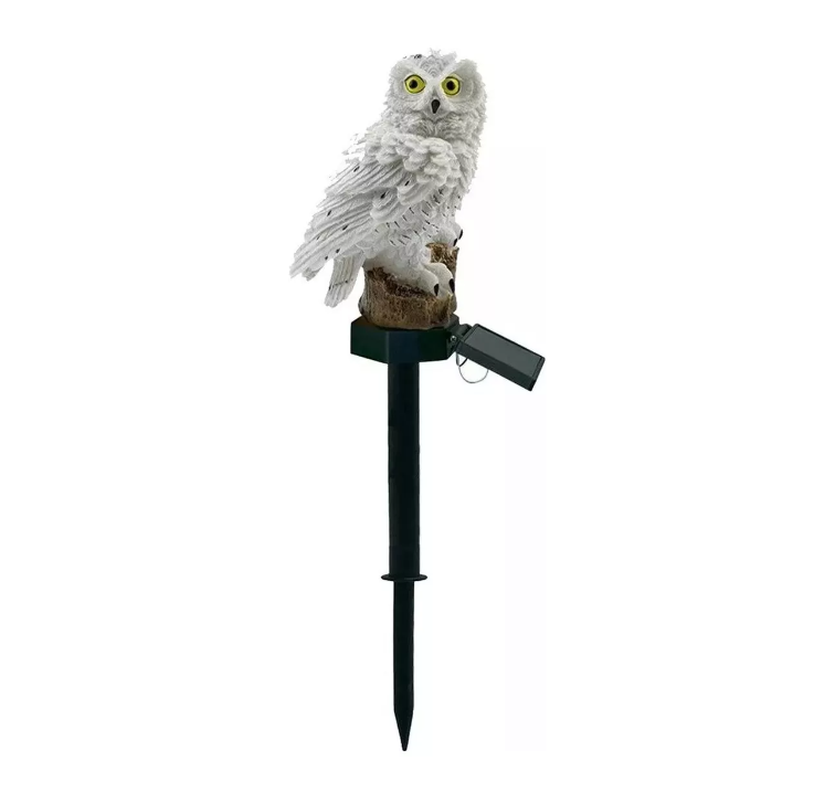 Lampara Led Solar Buho Jardin Terraza Decoracion-0