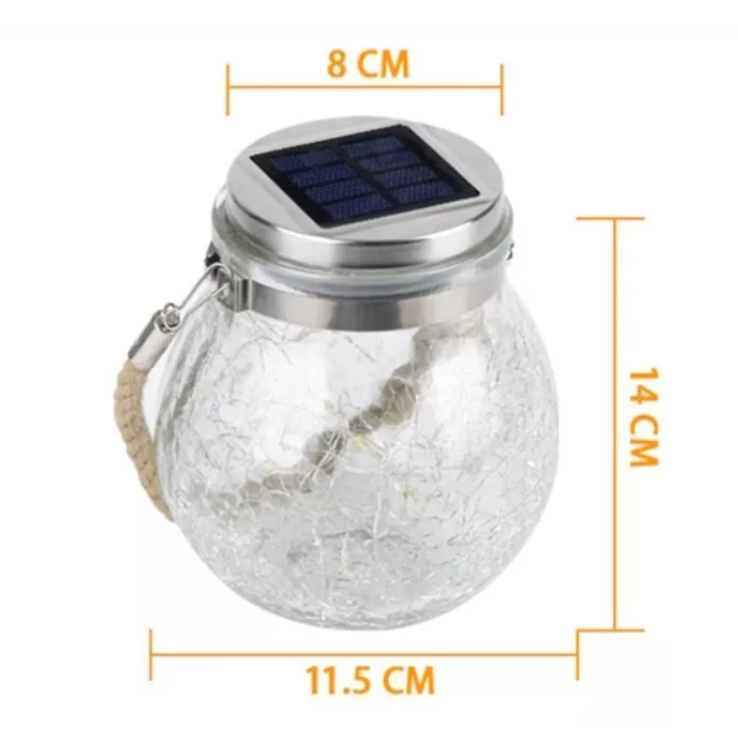2x Guirnalda Solar Frasco De Vidrio Jardín Luz Hada Calido-1