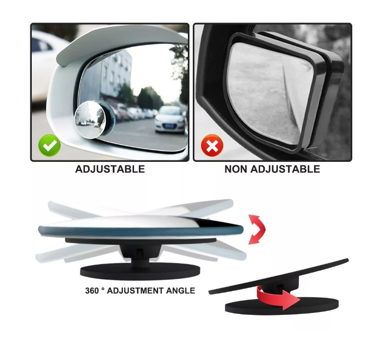 Par Espejos Laterales Retrovisor Ajustable Punto Ciego 360-5