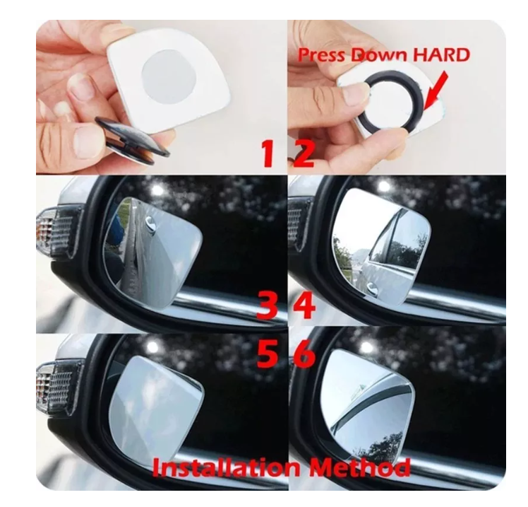 Par Espejos Laterales Retrovisor Ajustable Punto Ciego 360-7