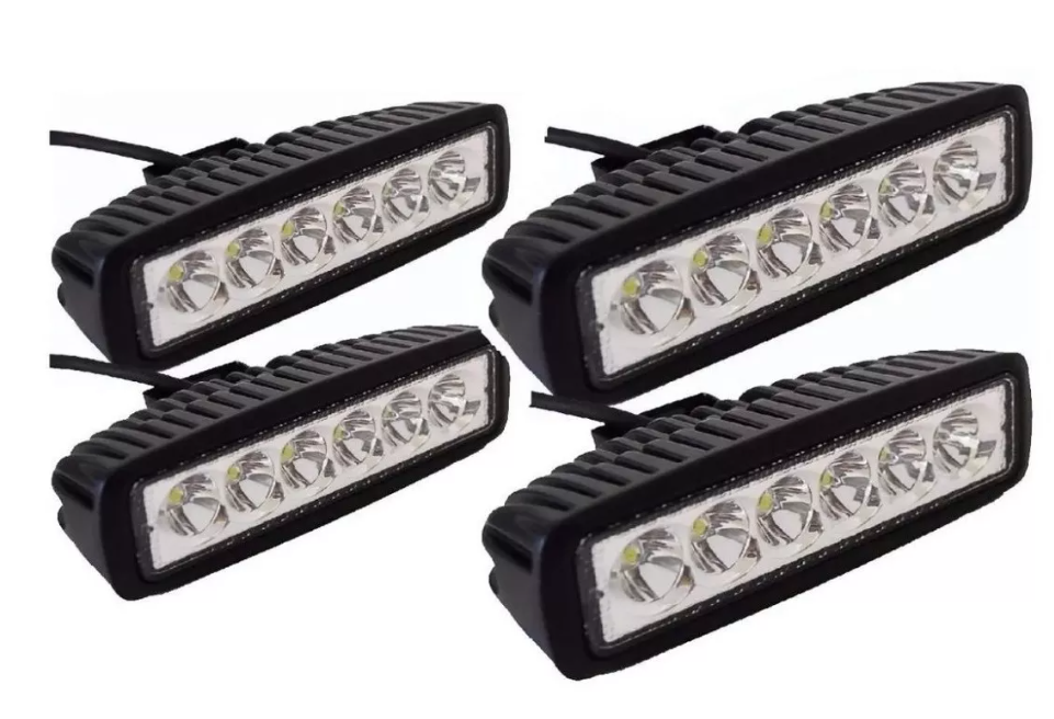 X4 Barra Luces Foco Neblinero Led 18w Auto Moto Caminoneta-0