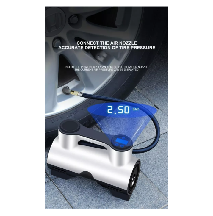 Compresor De Aire Digital 150 Psi Para Auto 12v Linterna Led-3