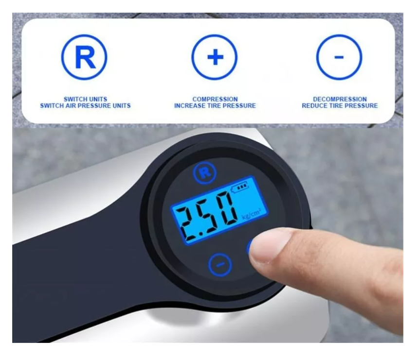 Compresor De Aire Digital 150 Psi Para Auto 12v Linterna Led-7