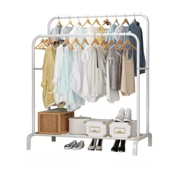 Perchero Metálico Doble Closet Exhibición Organizador Hogar-0