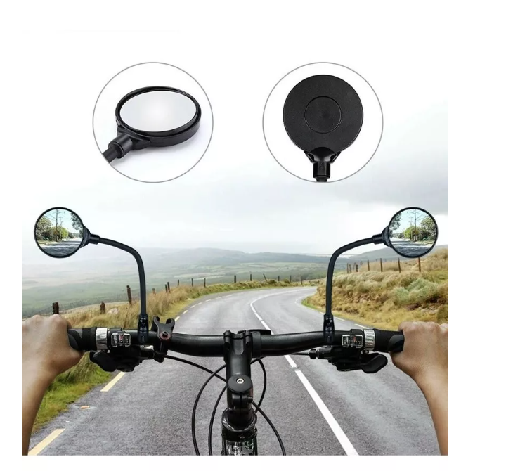 Espejos Redondos Abrazadera Moto Bicicleta Regulables-6