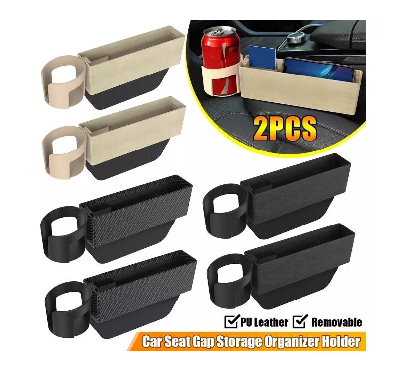 X2 Acabado Portavasos De Auto Consola Organizador-7