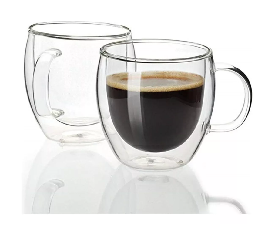 Pack 2 Tazas De Vidrio Doble Pared Café Té 250 Ml Cappuchino-1