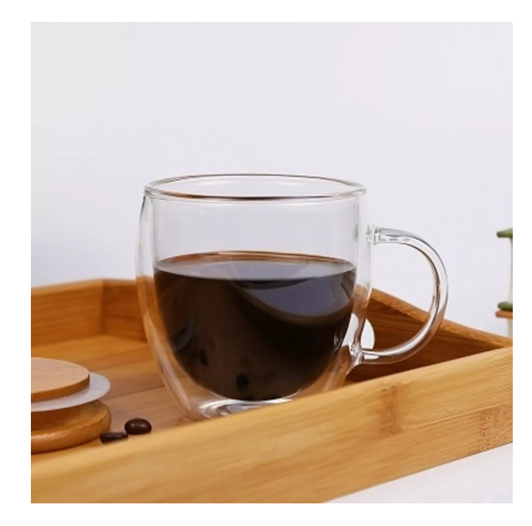 Pack 2 Tazas De Vidrio Doble Pared Café Té 250 Ml Cappuchino-2