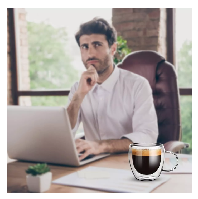 Pack 2 Tazas De Vidrio Doble Pared Café Té 250 Ml Cappuchino-5