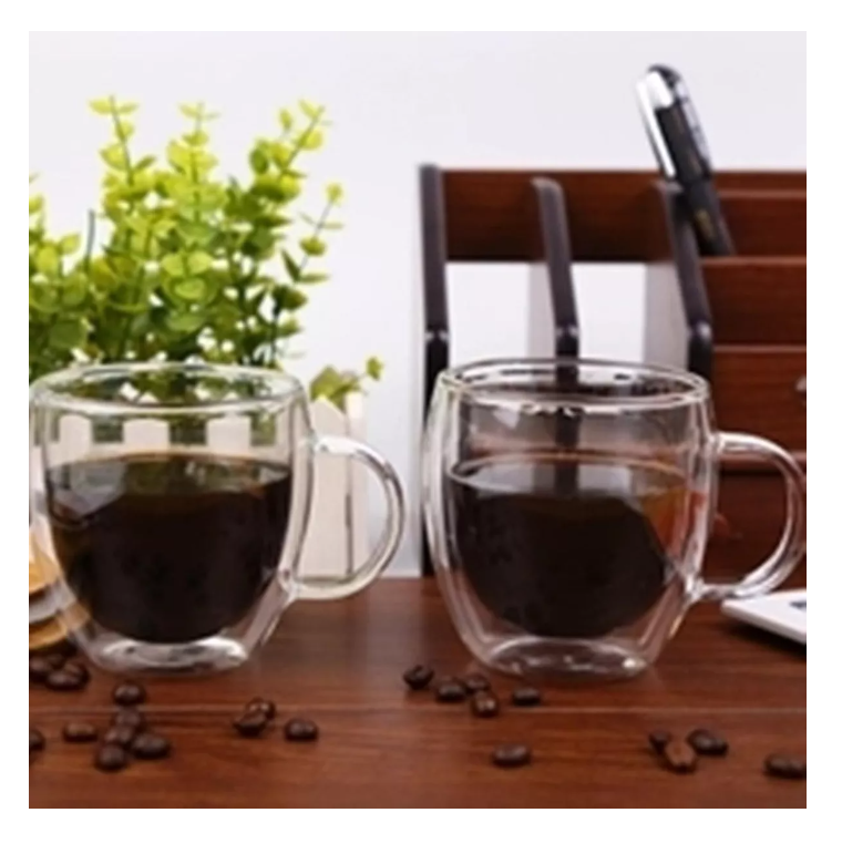 Pack 2 Tazas De Vidrio Doble Pared Café Té 250 Ml Cappuchino-6