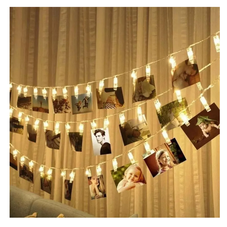 Guirnalda Luces Led Clips 20 Pinzas Perritos Porta Fotos 4mt-4