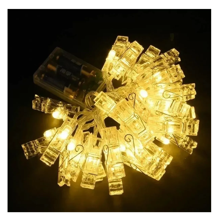 Guirnalda Luces Led Clips 20 Pinzas Perritos Porta Fotos 4mt-2