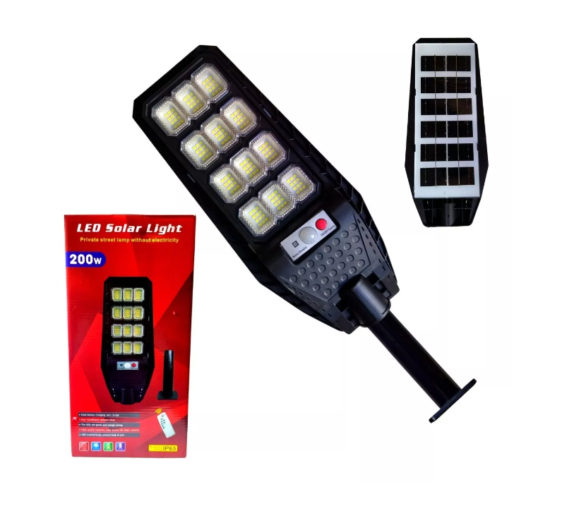 Foco Solar Para Poste 200w, 144led, Con Control Remoto + Sop-2