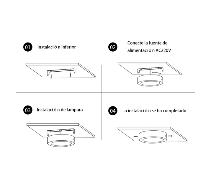 X3 Foco Panel Plafón Led 24w Sobrepuesto Redondo Luz Cálida-3