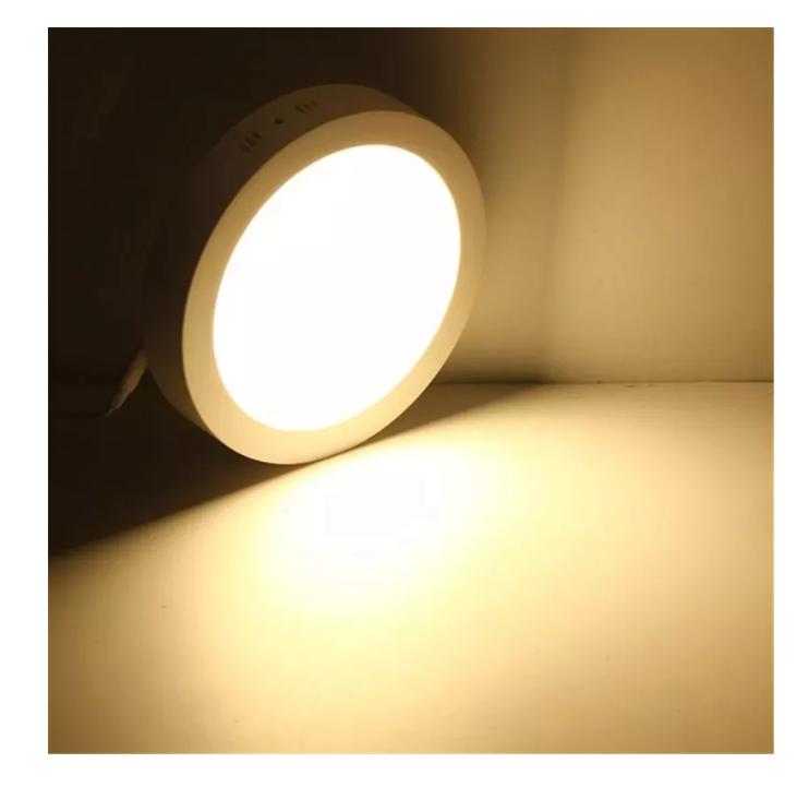 X3 Foco Panel Plafón Led 24w Sobrepuesto Redondo Luz Cálida-4