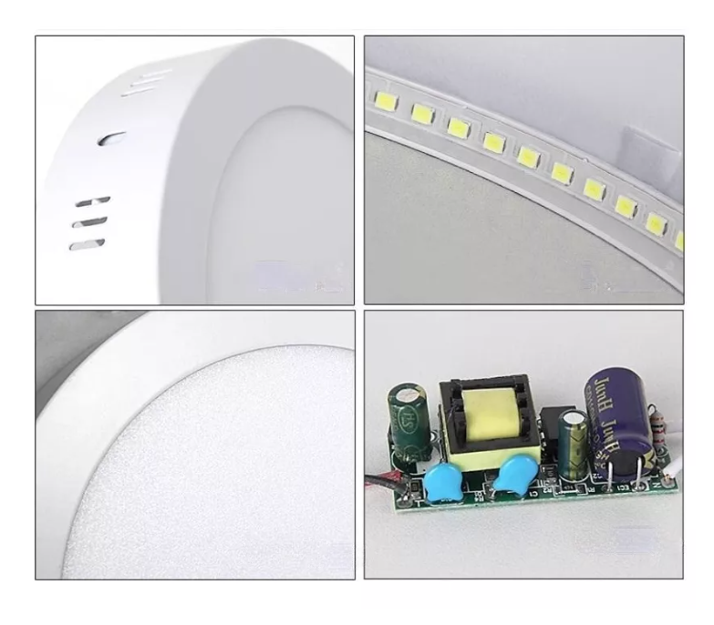 X3 Foco Panel Plafón Led 24w Sobrepuesto Redondo Luz Cálida-6
