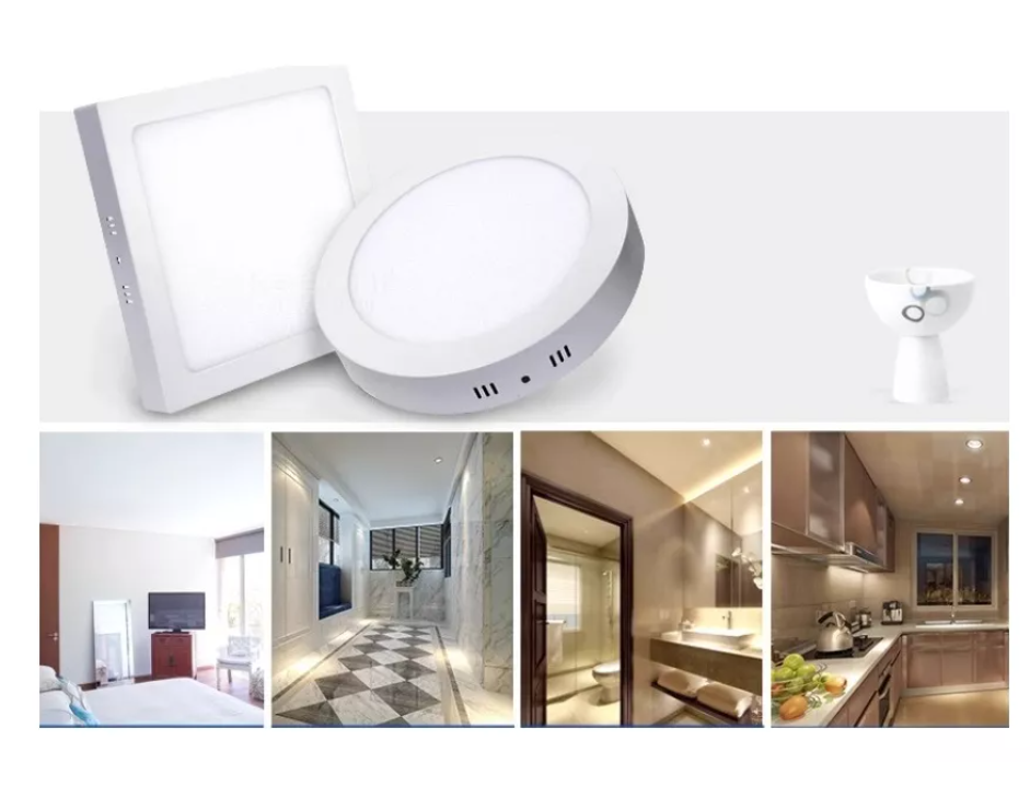 X3 Foco Panel Plafón Led 24w Sobrepuesto Redondo Luz Cálida-7