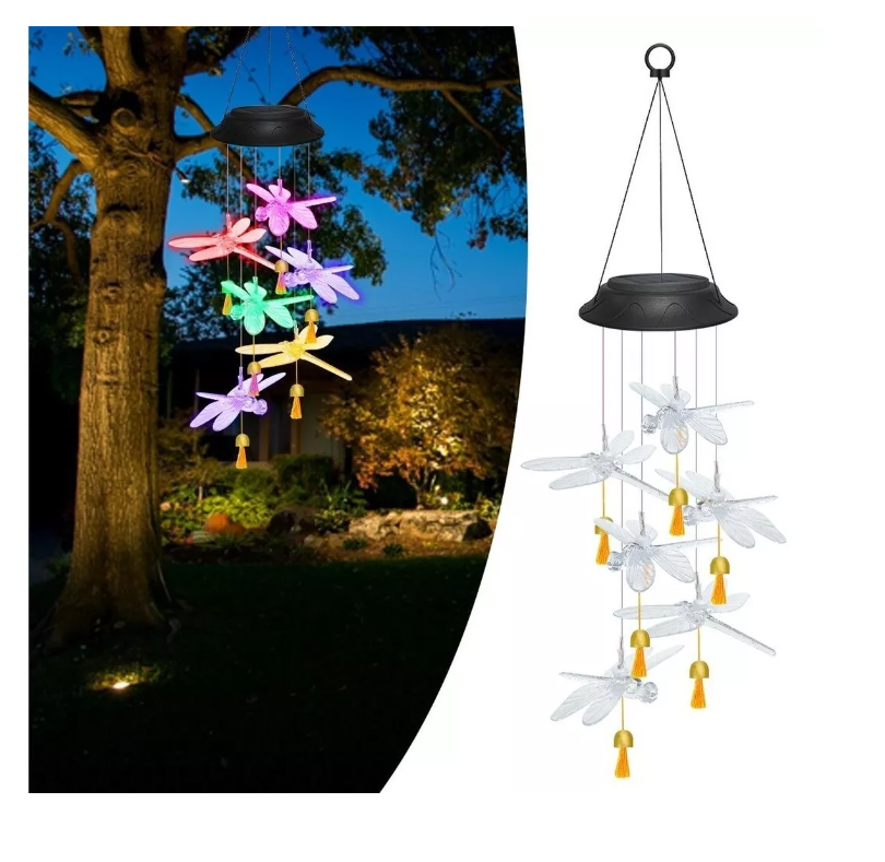 Lampara Colgante Led Solar Colibrí Multicolor Jardin Terraza mariposa campana-0
