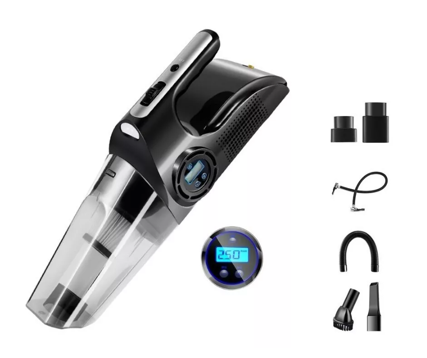 Aspiradora Automóvil 12v 120w Compresor Inflador Led 4 En 1-0