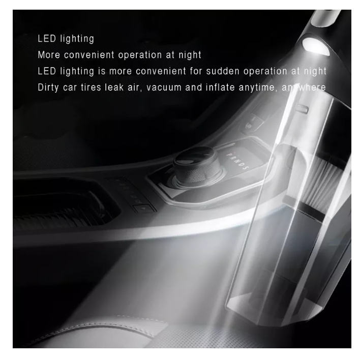 Aspiradora Automóvil 12v 120w Compresor Inflador Led 4 En 1-1