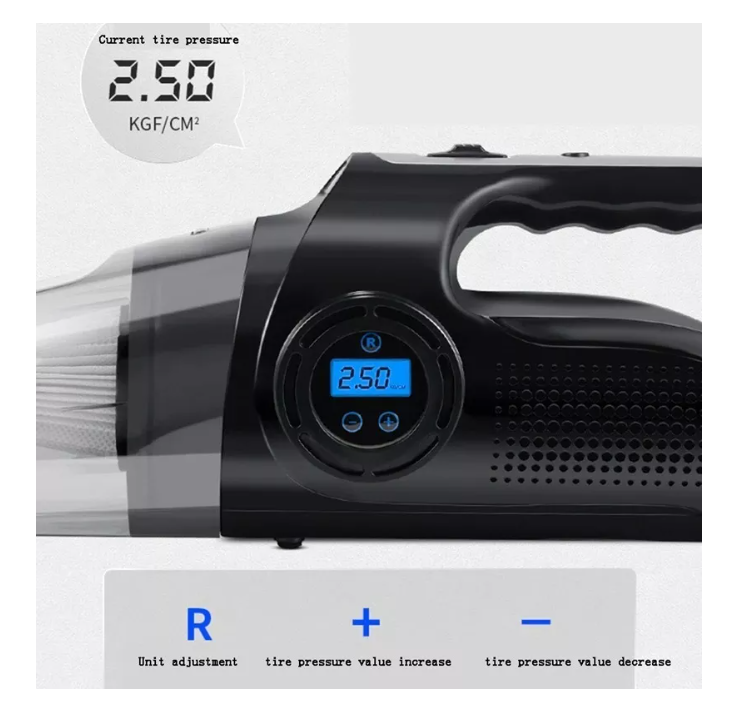 Aspiradora Automóvil 12v 120w Compresor Inflador Led 4 En 1-2