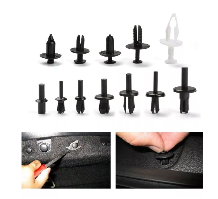 Caja 350 Clips Fijacion Broche Retencion Plastico Tapabarro-2