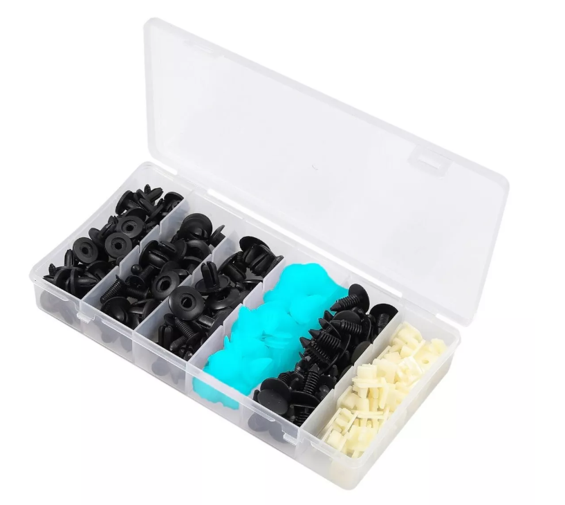 Caja 150 Clips Fijacion Broche Retencion Plastico Tapabarro-3