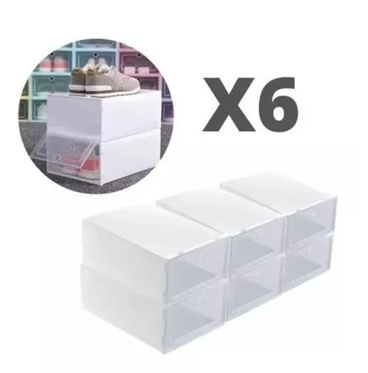 Pack 6 Organizador De Zapatos Caja Organizadora Transparente-3