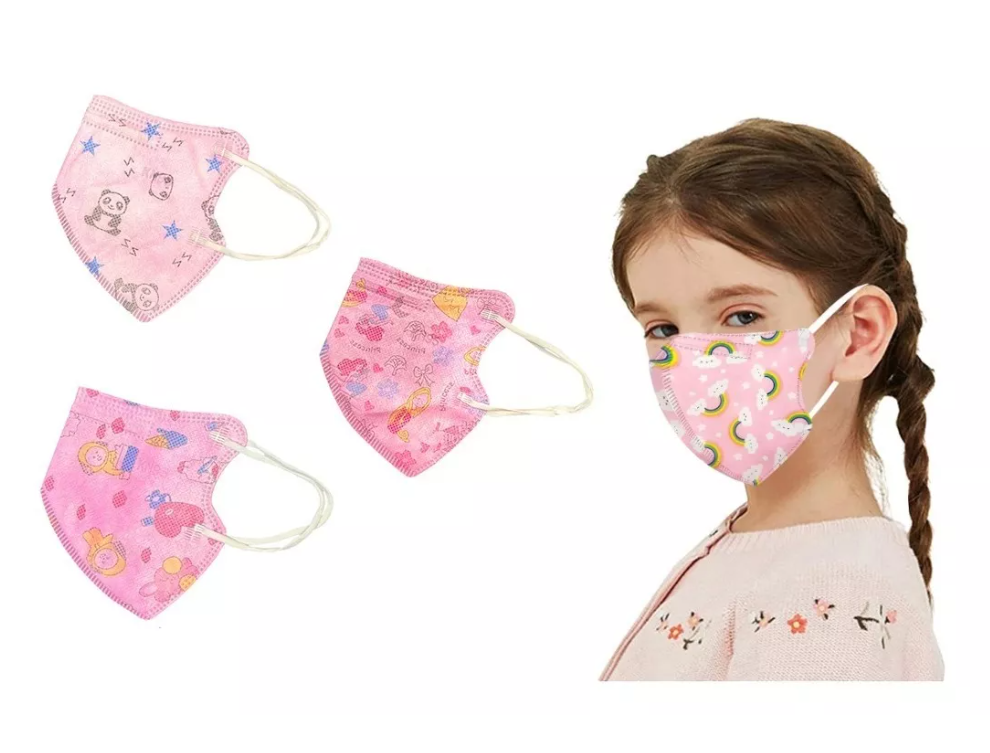 X10 Mascarillas Niños Con Diseño Kn95 5pliegues Reutilizable niña-0