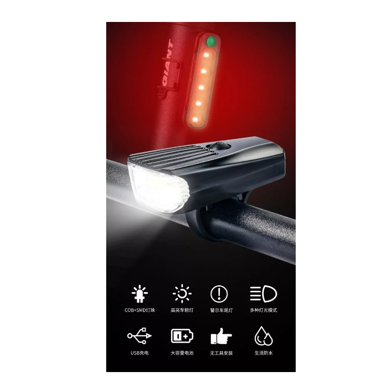 Pack Luces Led Para Bicicleta Recargable Usb + Luz Trasera-2