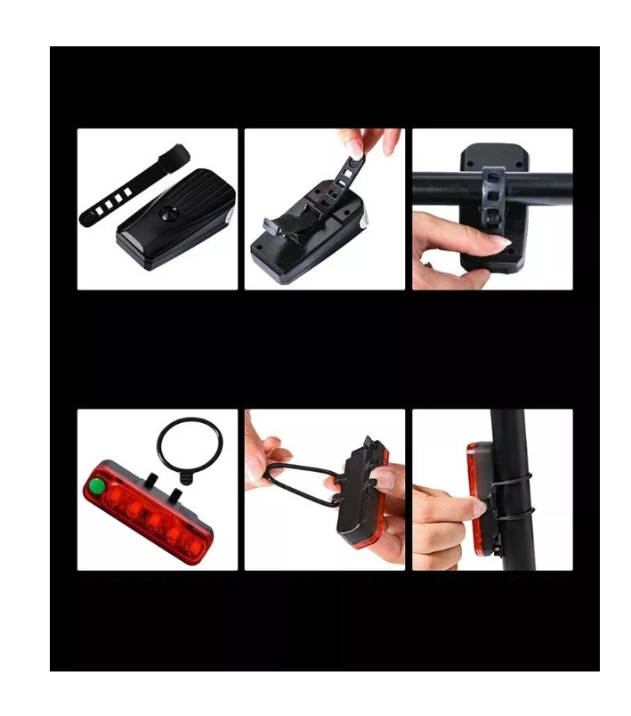 Pack Luces Led Para Bicicleta Recargable Usb + Luz Trasera-3