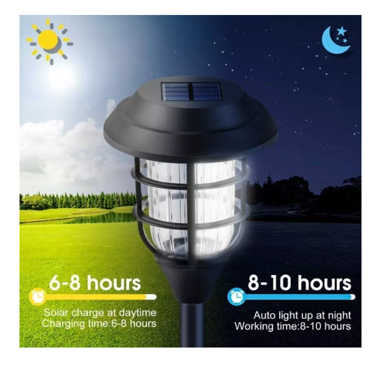 Pack 10 Rbg Lámpara Solar Luces Led De Césped Tierra Jardin-5