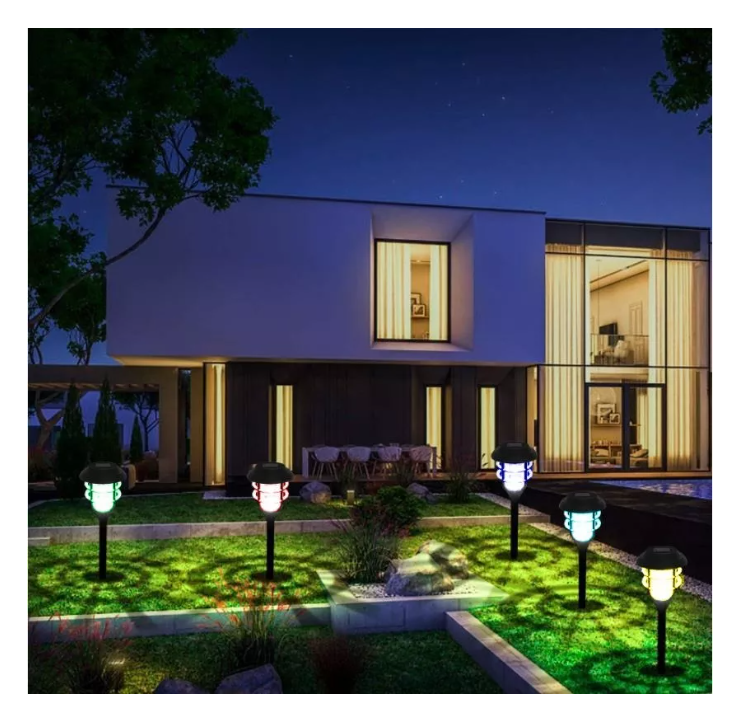 Pack 10 Rbg Lámpara Solar Luces Led De Césped Tierra Jardin-6