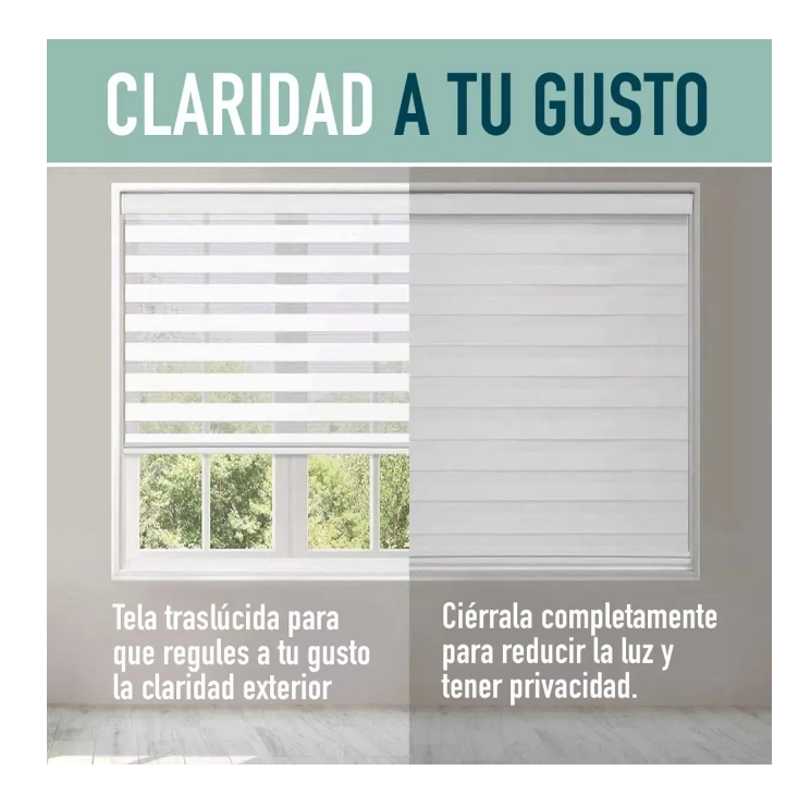 Cortina Roller Duo Zebra Día Y Noche Color Variado 100x120cm-6