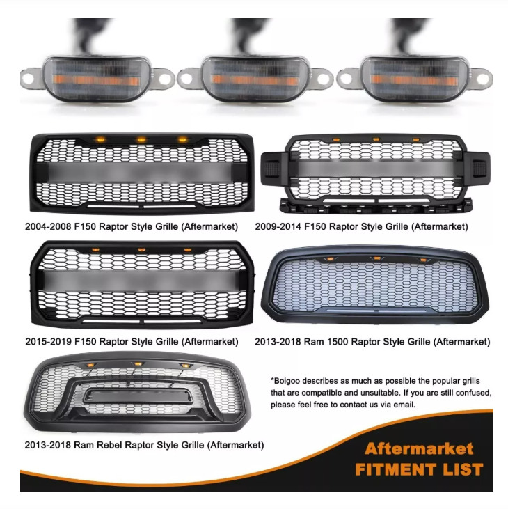 Kit 3 Luces Led Tipo Raptor Universal Parrilla Rejilla Ambar-5