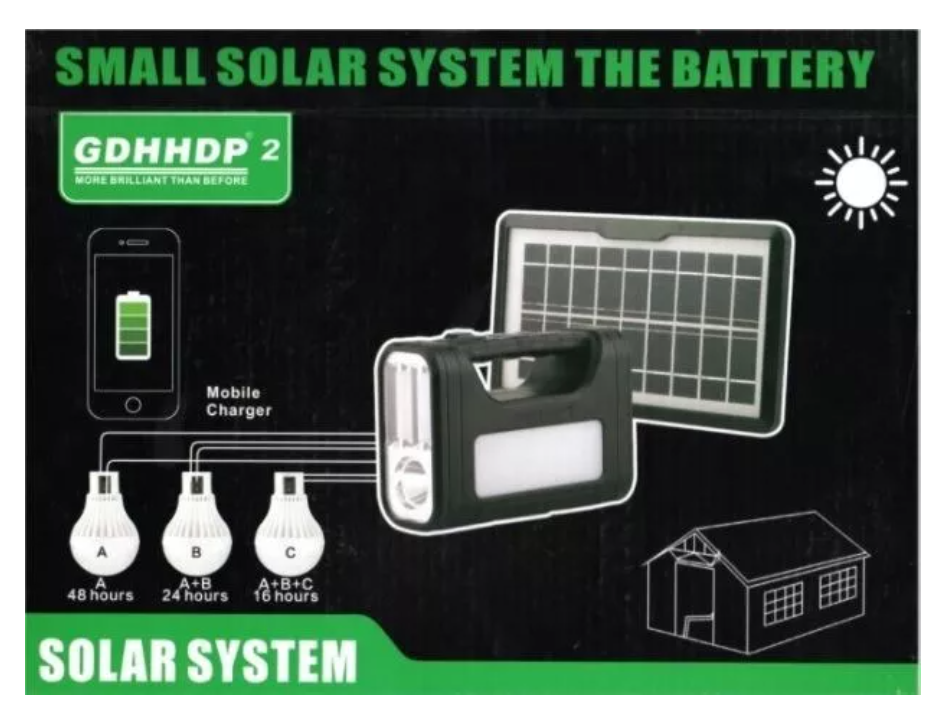Nuevo Kit Solar De Emergencia /camping/usb/3 Ampolletas-3