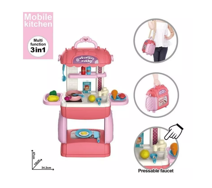 Kit Cocina Portátil 3 En 1 Niñas-1