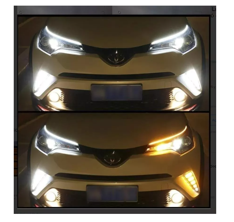 X2 Cinta Tira Led Ojos Angel Blanco Ambar Intermitentes 45cm-7