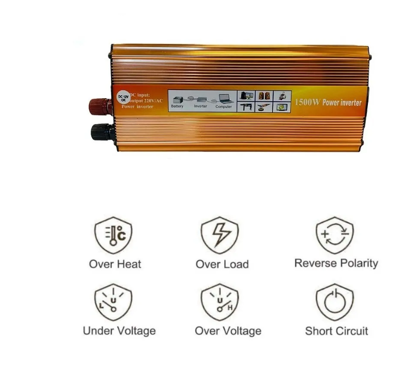 Conversor Inversor De Energia Auto 12v A 220v 1500w-1
