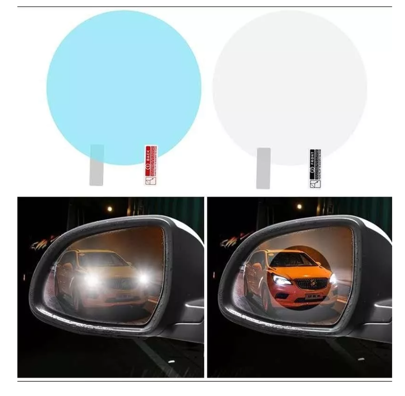 Kit Par Lamina Espejo Retrovisor Anti Lluvia Impermeable 2-1