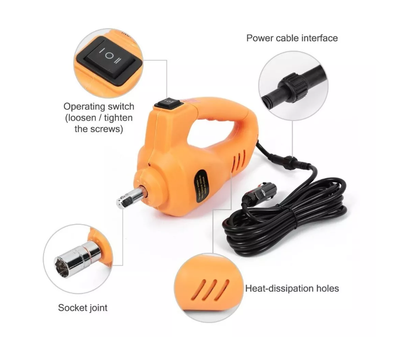 Llave Impacto Eléctrica Taladro Neumática 350nm 1/2 + Dados-3