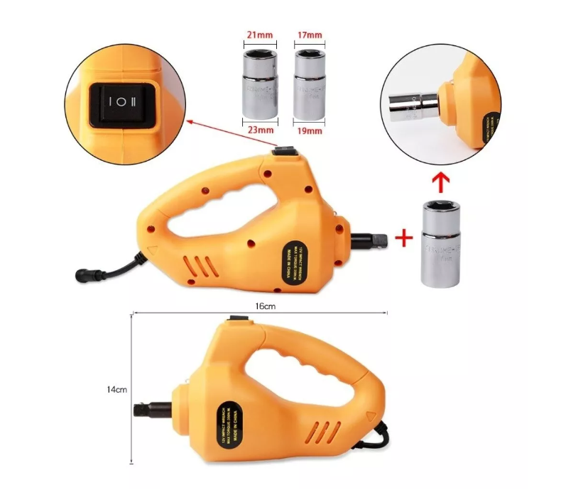 Llave Impacto Eléctrica Taladro Neumática 350nm 1/2 + Dados-4