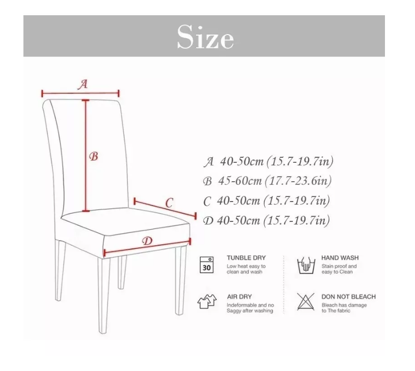 Funda De Silla Para Comedor Con Diseños Lisos Spandex-2