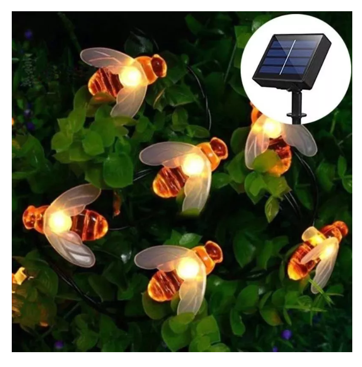 Guirnalda Luces Led Solar Abeja Calido-3