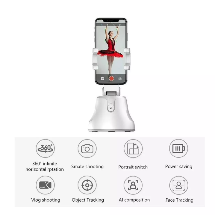 Gimbal Selfie Stick Seguimiento Cara 360° Tiktok Fotografía-2