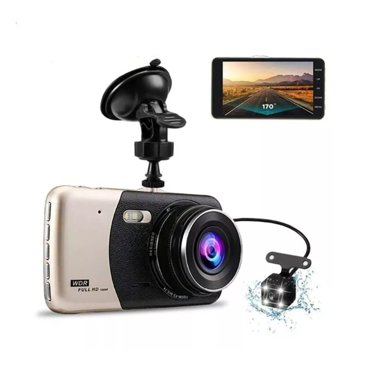 Frontal Cámara De Auto Seguridad Nocturna + Camara Retroceso-1