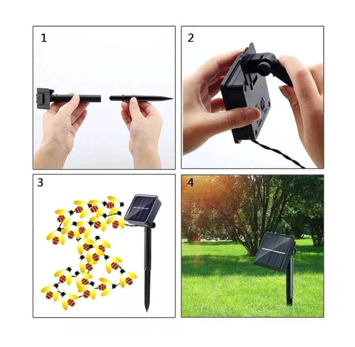 Guirnalda Solar Hada Abeja Led 50 Led Boda 10 Mtrs Color-1