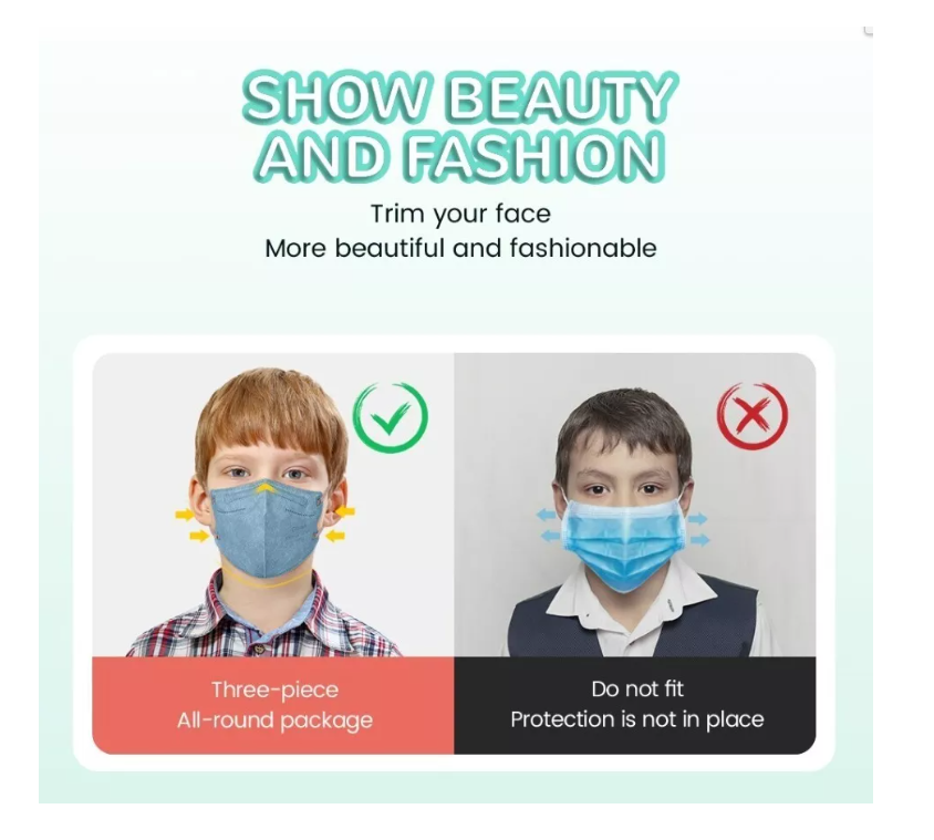 X50 Mascarillas Niños Kn95 5 Pliegues Antiviral Reutilizable surtido-5